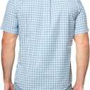 Eddie Bauer Mens Pack It Seersucker Short-Sleeve Shirt (Blue, S)