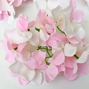 65PCS Creamy Ivory White and Pink Artificial Hydrangea Flowers Bulk with Stems, Silk Faux Hydrangea Heads for Vintage Wedding