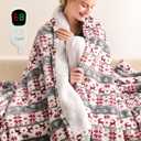 Homemate Electric Heated Blanket Twin Size - 62"x84" Heating Blanket Twin Size 1/2/4/6/8 Hours Auto-Off 10 Heat Level Over-Heat Protection Flannel Sherpa ETL Certification