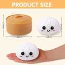 Dumpling Squishy Fidget Toys for Adults and Kids, Cute Steamer Basket Design with Squeezable Bun Stress Relief Toys, 3.5'' Big Stress Balls with Cute Smile Face (White 1 PC)