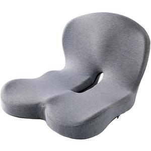 Orthopedic Memory Foam Car Seat Cushion for Sciatica & Back Pain Relief - Ergonomic Non-Slip Office Chair Cushion & Car Cushions for Long Driving with Lumbar Support, Universal Fit (Grey), Large