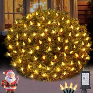 Aolupal Christmas Net Lights Outdoor for Bushes, 6x5ft 120LED Net Light Outdoor Mesh Lights, Connectable Waterproof Net Light for Bushes, Garden, Yard, Trunk, Xmas Tree, Christmas Décor