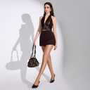 Yilanmy Shiny Pantyhose for Women Shimmer Tights Ultra Oil Glossy Stockings 70D Brown Dance Jazz Tights (Medium)