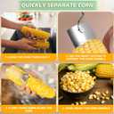 Cozy Home Corn Peeler, Corn Kernel Removers, Long Handle Stainless Steel Corn Stripping Tool Thresher Scraper for Home Kitchens, Restaurant Chefs (2PCS-A)