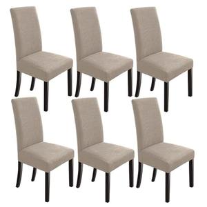 NORTHERN BROTHERS Chair Covers for Dining Room 5  Pack, Kitchen Chair Covers Protector for Dining Room（Taupe）