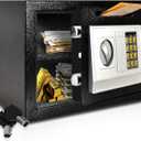 SereneLife Drop Box Safe Front Load Cash Vault Drop lock and Safe For Jewlery Cash documents with Mechanical Override, Includes Keys 13.8 x 9.8 x 9.8 inches (SLSFE342) (13.8" x 9.8")