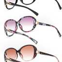 3 Pack Bifocal Sunglasses for Women Oversized Reading Sunglasses with Readers (3 Pack(black, Wrapped Flower Color, Brown))