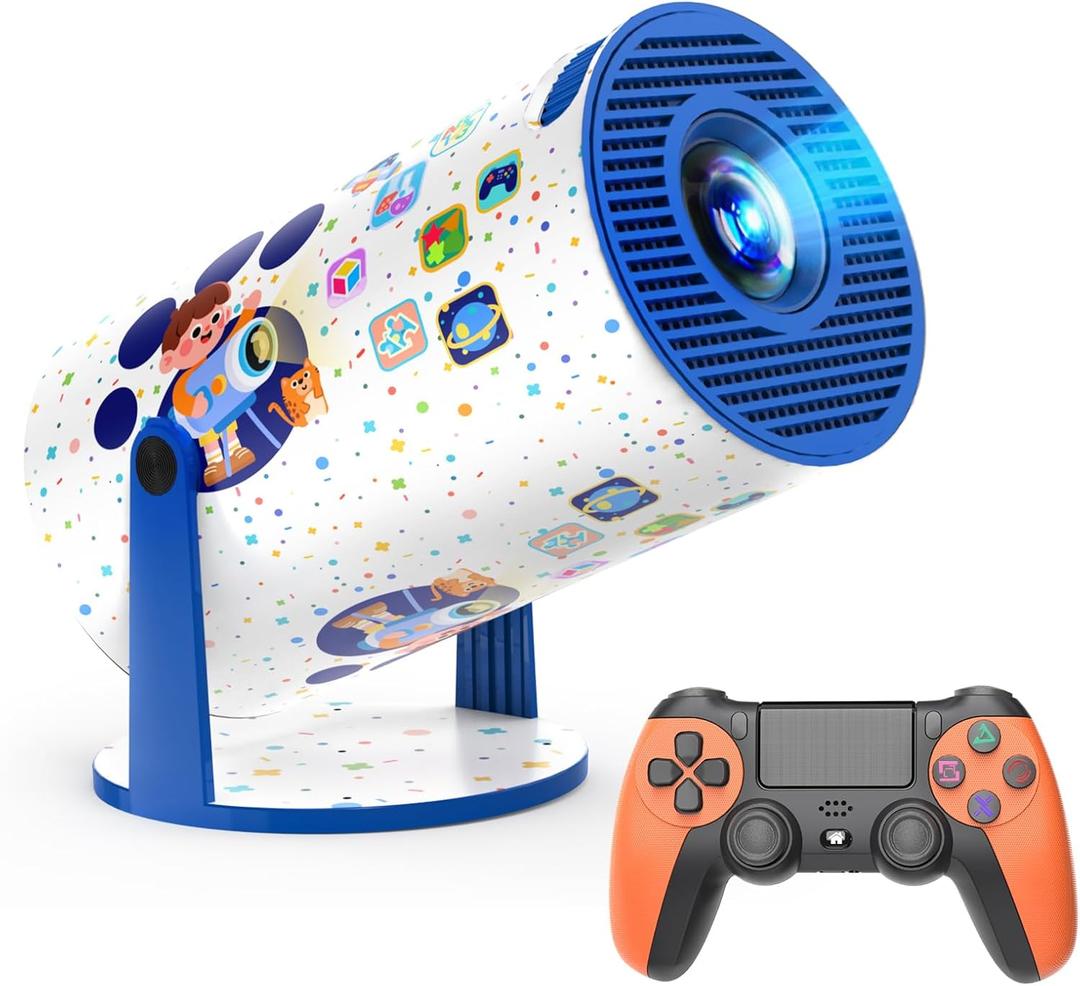 Kids Projector Toys with 275+ Games, Eye-Safe HD Display, Mini Portable Projector With Wireless Controller, 270 Rotation, All-in-One Educational Learning & Entertainment Birthday Gifts for Kids