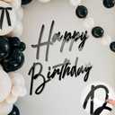 Yousoontic Happy Birthday Sign for Backdrop Large Happy Birthday Sticker Letter Acrylic Mirror Decal for Balloon Arch Party Sign Wall, Peel Off the Acrylic Film(23 x 20 Inches,Classic,Black)