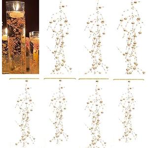 TeaSu 10pcs Pearl String, for Wedding Centerpiece, Vase Filler and Decor for Floating Candles