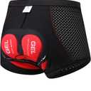 Men's Cycling 3D Padded Gel Bike Compression Shorts Underwear (X-Large, Red)