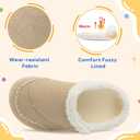 LeIsfIt Toddler Slippers Boys Girls Moccasin Slippers Kids Warm Slip-On House Shoes with Non-Slip Sole for Indoor & Outdoor (6-6.5 Toddler, Apricot)