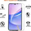 Flower Phone Case Floral for Samsung Galaxy A15 5G 6,5'' with Screen Protector, Clear Transparent Phone Cover Slim Soft Shockproof Anti-Scratch Drop Protection Funda for Girls Women, 03