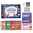 Magic Grooved Writing Practice for Kids Ages 3-8,Jumbo Reusable Grooved Handwriting Workbooks Kit(7 Books+Pens),Learn to Write Letters, Numbers, Math & Drawing,10.2"x7.3" Large Size