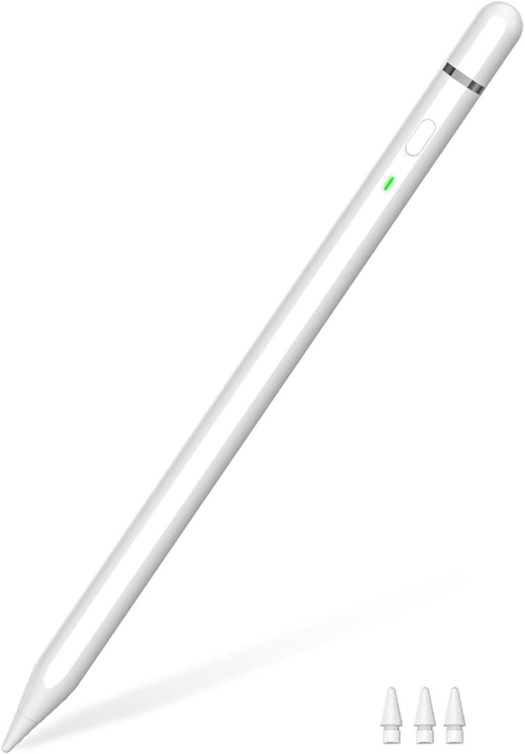 Pencil (1st Generation) for iPad 2018-2025, Stylus Pen for iPad with 10X Fast Charge, Tilt Sensitivity, Palm Rejection, Drawing Pen Compatible with ipad 6~11th, Mini 5/6, Air 3~5/M2 M3, Pro 11/12.9/M4 (Classic White)