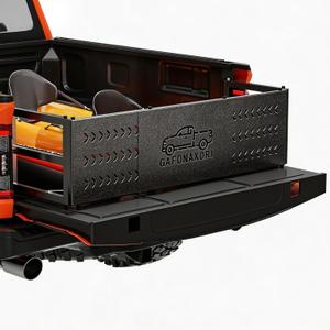 Universal Pickup Truck Bed Extender Rack, 46 to 65" Foldable Adjustable Width for Ford Toyota Nissan Chevy GMC Hyundai Dodge, Heavy-Duty Stainless Steel, Expands Cargo Space, Drill Needed, Black