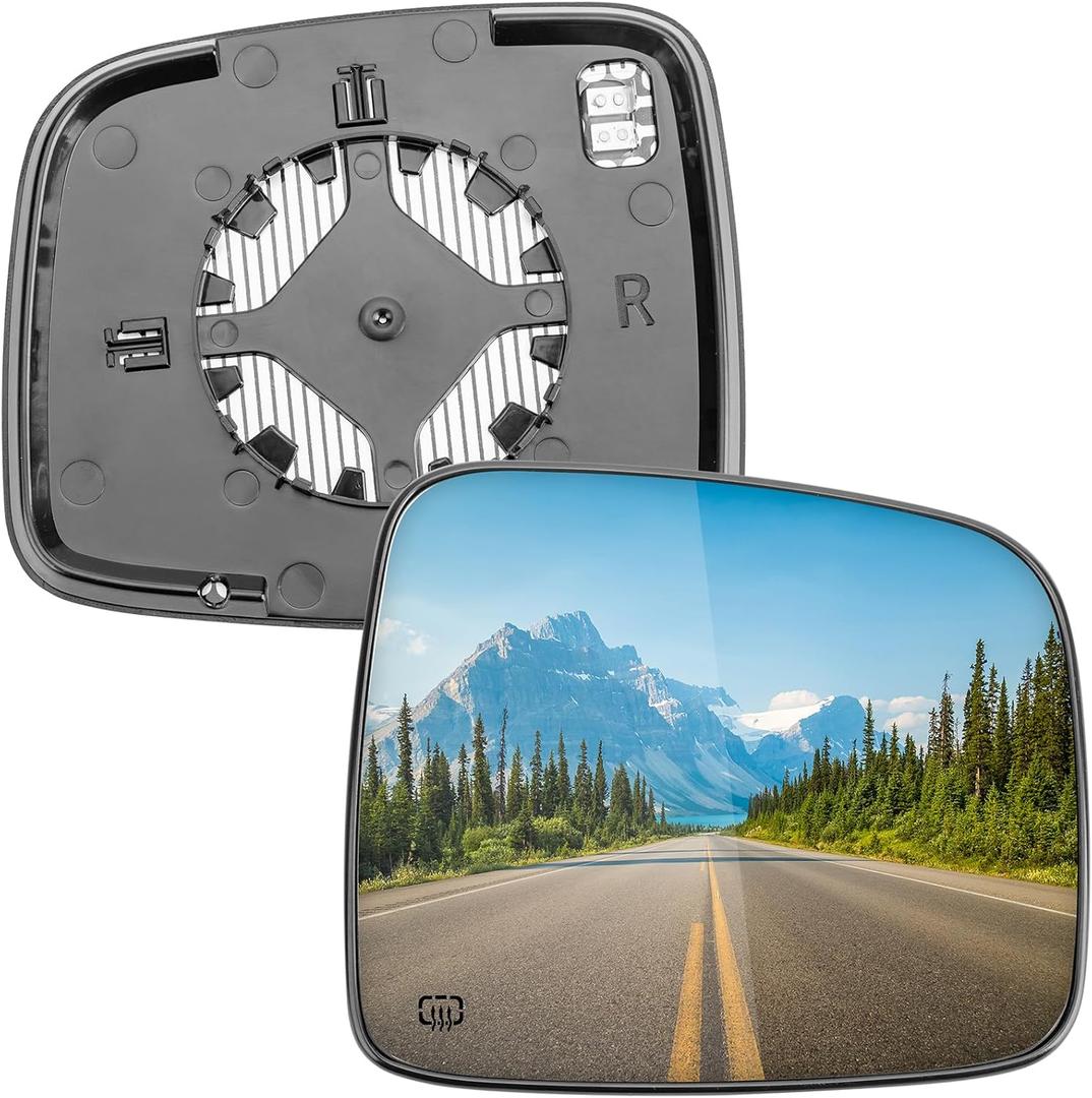 Passenger Side Mirror Replacement for Jeep Liberty 2002 2003 2004 2005 2006 2007 - Right Side Mirror Glass, Rear View Mirrors Glass with Power Heated