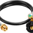 GasSaf 3FT Propane Hose, Propane Adapter Hose 1lb to 20lb Connection, Propane Tank Adapter and Gauge Fit for Weber Q Grills, Coleman Stoves, Blackstone Grills, Buddy Heaters & More