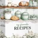 Recipe Organizer Binder, Shabby Chic Country Kitchen Design with Gingham Plaid Dividers, Plastic Sleeves & Recipe Pages, Cooking Conversions and Substitutions, 3 Ring Binder for Home Cooks and Chefs