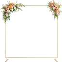 6.6FT x 6.6FT Square Metal Arch Backdrop Stand Gold Wedding Arch Frame, Balloon Arch Frame for Weddings, Baby Showers, Photo Booths, Anniversaries, Outdoor Garden Arbor & Events