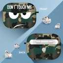 3 x for Airpods Pro Case, Don't Touch Me for Airpods Pro Cover with Keychain/Lanyard Soft Cute Shockproof Cover for Women Men Compatible with for Airpods Pro 2019 Charging Case (Green)