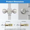 BESTTEN [2 Pack] Entry Door Knob with Lock, Keyed Different Door Lock for Exterior Door and Front Door, Standard Ball, Satin Nickel