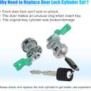 X AUTOHAUX 1 Pair Door Lock Cylinder Set w/ 2 Keys for Ford F150 F250 F350 F450 Explorer Expedition for Ranger E150 E250 E350 for Lincoln Front Left Right Door Lock Tumbler NO. 7C3Z1521990A