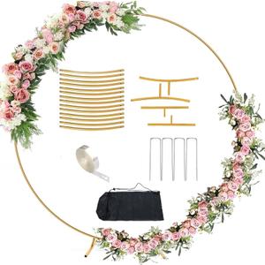 Antizz 6.6FT Round Arch Stand kit Metal Circle Backdrop Stand Wedding Arches with Storage Bag for Gender Reveal Baby Shower Ceremony Birthday Party Decorations 