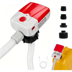 Automatic Fuel Transfer Pump with Auto-Stop, 3.8 Gallon per Min, 51'' Extra Long Hose,Battery or USB Powered, 4 Can Adapters, Fast and Safe Portable Gas Can Pump for Oil, Diesel,Gasoline.