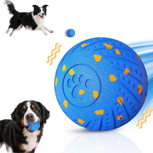 Smart Interactive Dog Toy Ball - Automatic Bouncing, Rolling & Vibrating Motorized Ball for Medium Large Dogs, Rechargeable Self-Moving Electronic Pet Toy for Boredom & Indoor Chase(Blue)