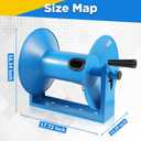 RIDGE WASHER Pressure Washer Hose Reel 180FT, Mounted Heavy Duty High Power Washer Hose Reel, 4000 PSI Manual Crank Hoses Reel, 3/8'' Whip Hose