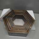 WONFUlity Hexagon Floating Shelves Honeycomb Shelves Wall Mounted Wood Farmhouse Storage Wall Shelf for Bathroom, Kitchen, Bedroom, Living Room, Driftwood Finish Decor, Dark Brown