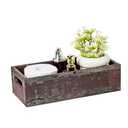 TIMRIS Farmhouse Distressed Wooden Storage Box, Rustic Bathroom Decor Box, Decorative Toilet Tank Basket Nice Butt, Solid Reclaimed Wood Organizer Box with Handles (Random)