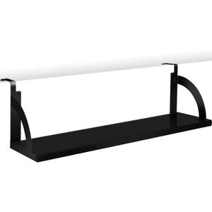 Tandefio Office Cubicle Shelf 24" Hanging Cubicle Storage Organizer File Hanging Shelf Accessories Storage Organizer Bookshelf with Hooks for Home Desk, Black