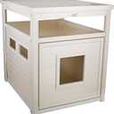 New Age Pet ECOFLEX Litter Loo, Moisture and Odor Resistant Enclosure & End Table, No‑Tools Assembly, Antique White, Jumbo 30"L x 24"W x 28.9"H