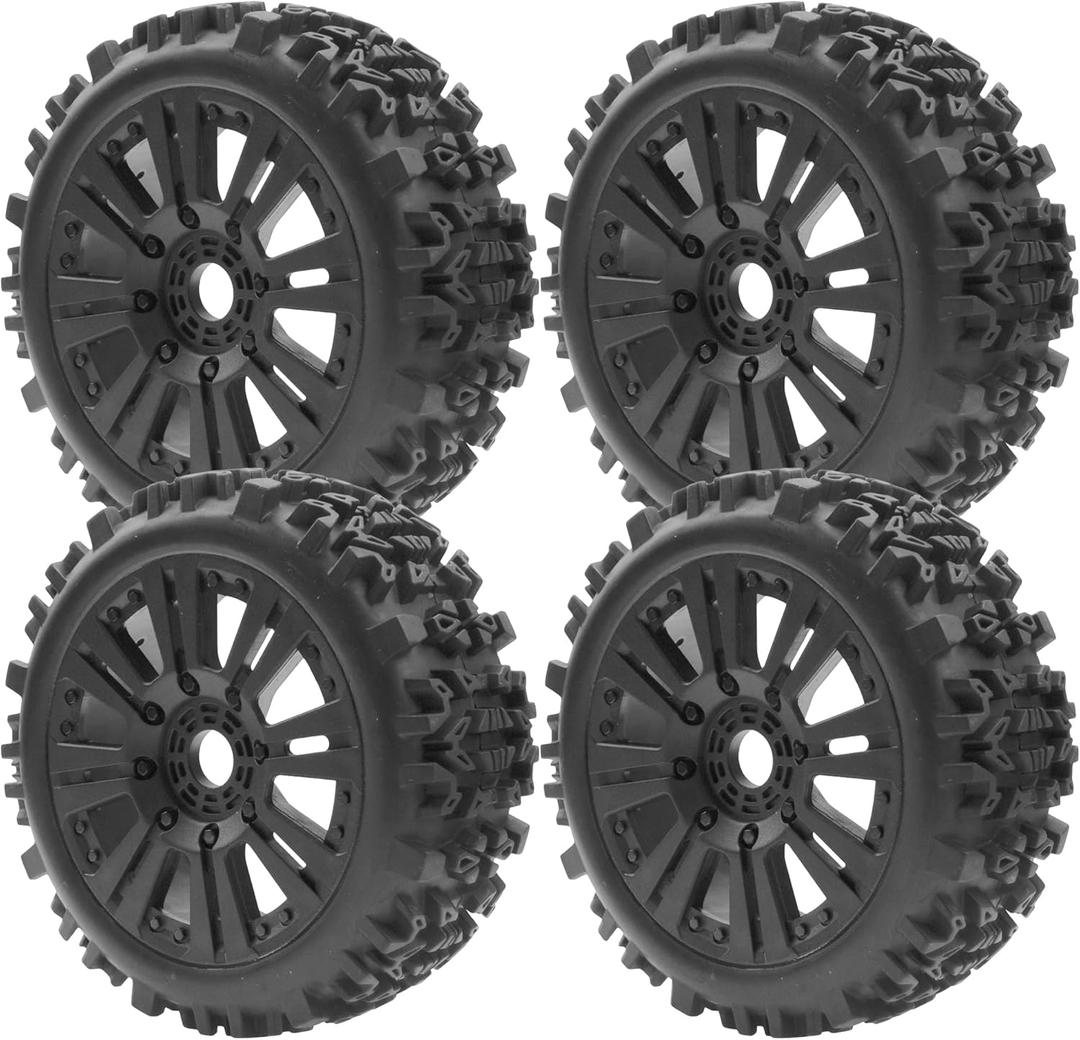 Vgoohobby 1/8 RC Buggy Tires 17mm Hex Wheels Rims & Rubber Tires Compatible with Arrma Typhon 6S 3S Talion 6S Team Losi HPI 1/8 RC Car 4PCS