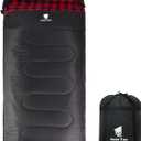 GEERTOP Flannel Sleeping Bags for Adults Big & Tall People Portable Cold Weather Envelope XXL All Seasons Camping Sleeping Bag
