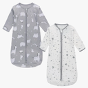 Miracle Baby Long Sleeve Sleep Sack 2-Pack, 100% Cotton Wearable Blanket Baby Sleeping Bag for Newborn Infant Toddler