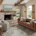 Loloi Magnolia Home by Joanna Gaines Millie Collection MIE-02 Sky/Gold 2'-7" x 8'-0", .25" Pile Height, Runner Rug