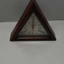 Brown Wooden Triangle Shape Wall Clock, Vintage Nautical Style Roman Number Silent Wall Clock, Mid Century Modern Operated Mantel Wall Hanging Clock for Living Room, Kitchen, Bedroom (12 Inch)