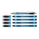 Schneider Slider Memo XB + Slider Rave XB (Extra Broad) Ballpoint Pens, 1.4 mm, 4 + 1 Assortment, Light Blue Barrel, Black Ink, Promo Box of 4 Pens (150245)