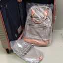 Coolife Suitcase Set 3 Piece Luggage Set Carry On Travel Luggage TSA Lock Spinner Wheels Hardshell Lightweight Luggage Set(Gray+Pink, 3 piece set (BP/TB/20)