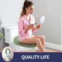 Luxury Soft Microfiber Toilet Lid Cover Machine Washable Solid Toilet Seat Cover 17.5" x 15" Adjustable Rubber Backing Fits Most 16-17.5" L x 14-16" W Round Oblong and Elongated Toilet Seat