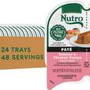 Nutro Perfect Portions Pate Wet Cat Food, Salmon & Chicken, 2.6 oz, 24 ct | Made in USA, grain-free, real chicken & salmon, complete & balanced for adults, moisture-rich, twin-pack trays (Best Before 02/28/2028)