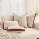 a moment Christmas Red Loop Yarn Linen-Like Pillow Cover Natural Soft Decorative Throw Pillow Case Farmhouse 12x20 Inch, Bohemian Textured Cushion Cover for Sofa Bed, Wrinkle-Resistant Home Decor