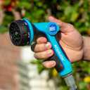 Aqua Joe AJHN102 Heavy-Duty Metal Multi-Function Hose Nozzle with Smart Throttle and 7 Sprayer Patterns
