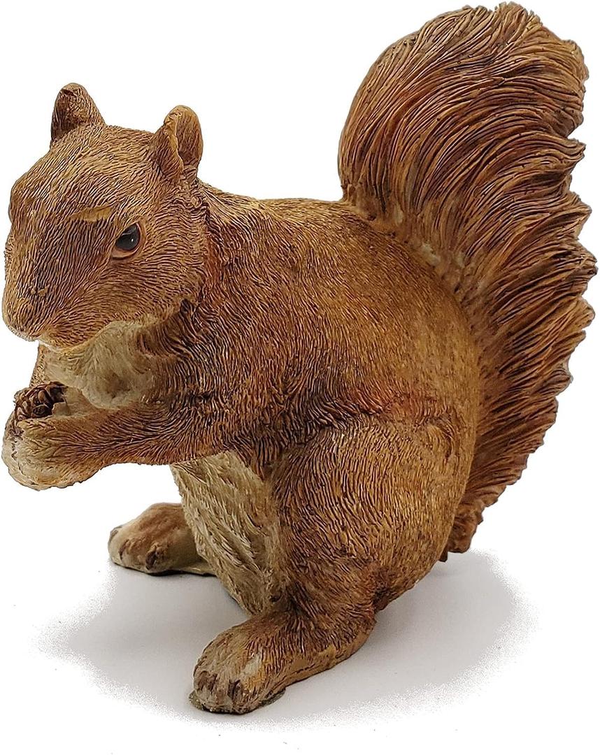 CNFCollection Squirrel Figurine  Versatile Resin Sculpture for Home & Garden  Indoor/Outdoor Wildlife Decor with Pine Cone (Brown)