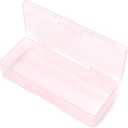 Lokyango 2 Pieces Plastic Storage Personal Box for Nail, Nail Implement Storage Box Organizer Case Manicure Tool Box for Nail Pedicure Supply Tools (Clear, And Pink Clear)