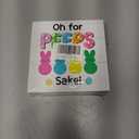 Funny Easter Wooden Box Sign Decor, Bunny Rabbit Easter Gifts for Home Kitchen Farmhouse Table Decoration, Oh for Peeps Shake, 5 x 5 Inch (Fuchsia)