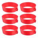 ULTECHNOVO 6 Pack Traffic Cone Chain Connectors, Road Cone Topper Collar Rings for Construction Safety Barrier, 4-Way Loop Parking Post Adapter (Connectors Only, No Chain), Red